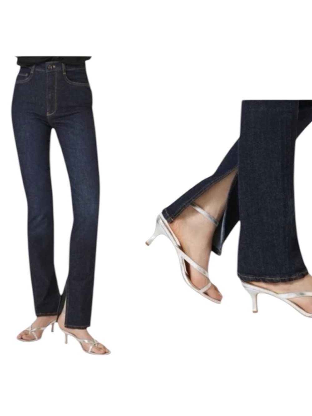 Anthropologie Pilcro The Split Hem straight leg jeans dark Wash size 27